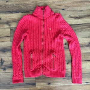 Lauren Ralph Lauren XS Pink Cowl Neck Sweater Cable Knit. Like new.